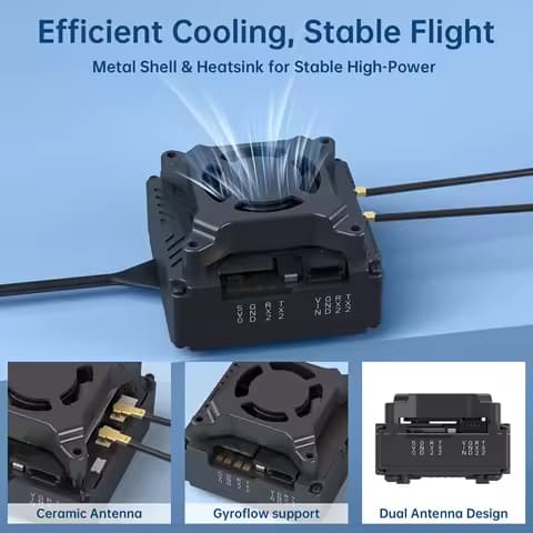 Caddx Walksnail Avatar GT VTX Module 5.8G Max 2W 1080P 100fps,6Km Long Range FPV Transmission With Cooling Fan For FPV Drone