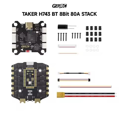 GEPRC TAKER H743 BT 8Bit 80A STACK 80A 4IN1 ESC Dual Gyro 512MB Black Box Data Analyze Record Flight Barometer Racing FPV Drone
