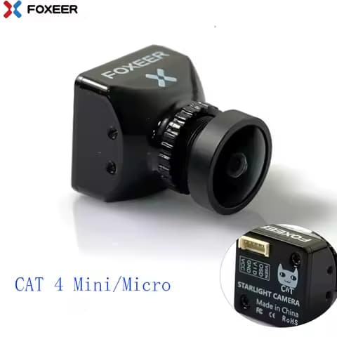 Foxeer CAT4 Mini Cat / Micro Cat 4 1200TVL Starlight 0.00001Lux FPV Camera Low Latency Low Noise for RC FPV Racing Drone